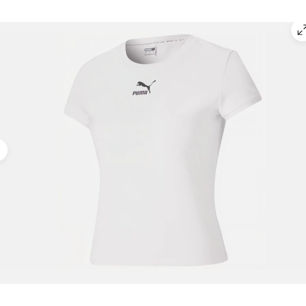 Women's Puma Logo White Classic Fitted Tee size XL